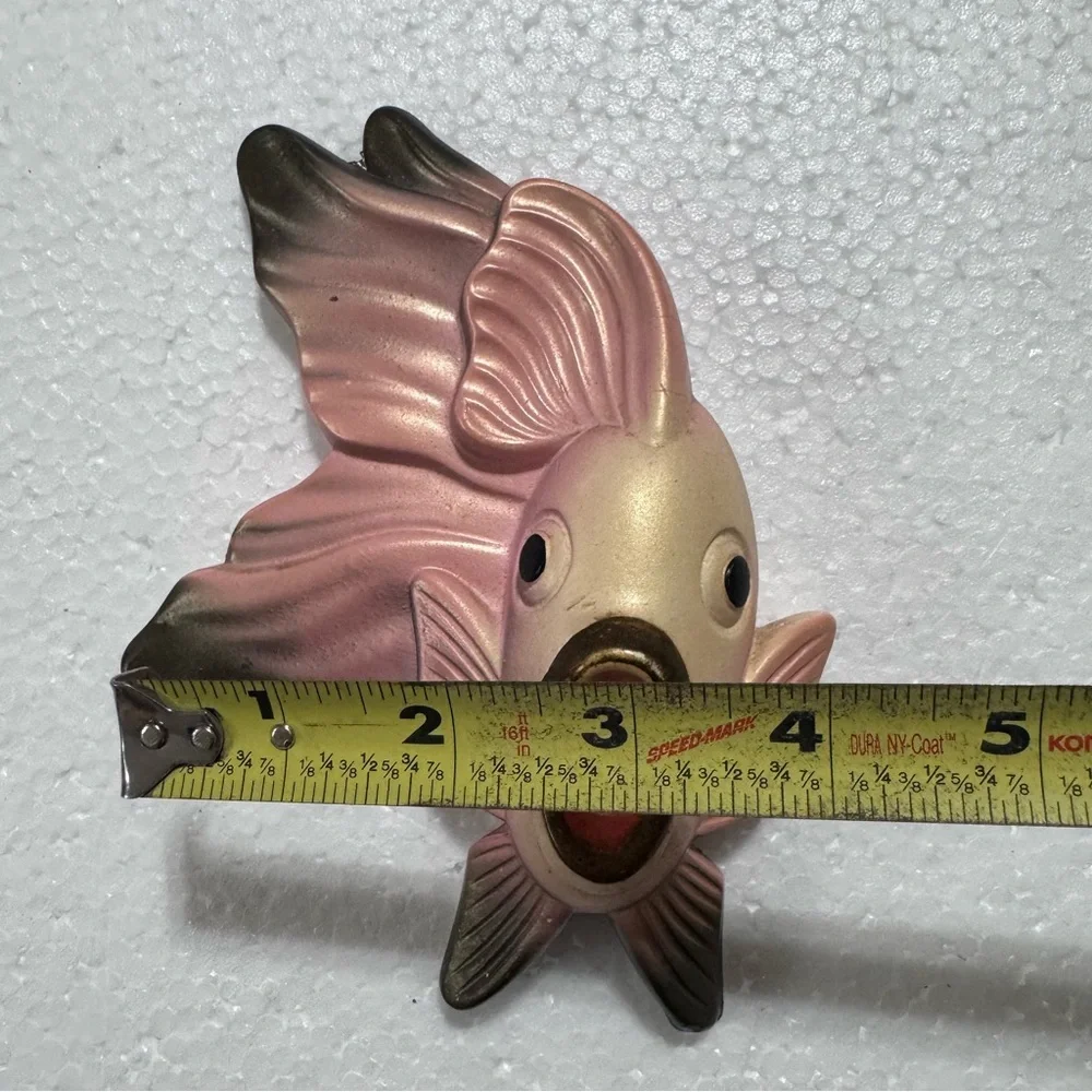 MCM Vintage 1964 Miller Studio Chalkware Fish Hanging Wall Plaques Plaster Set